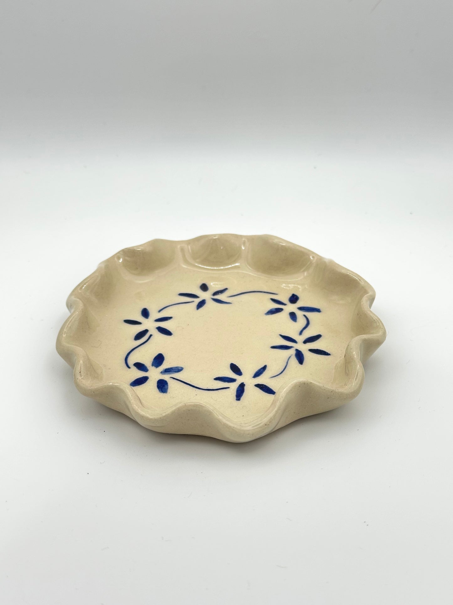 Fluted Folk Art Plate - Small