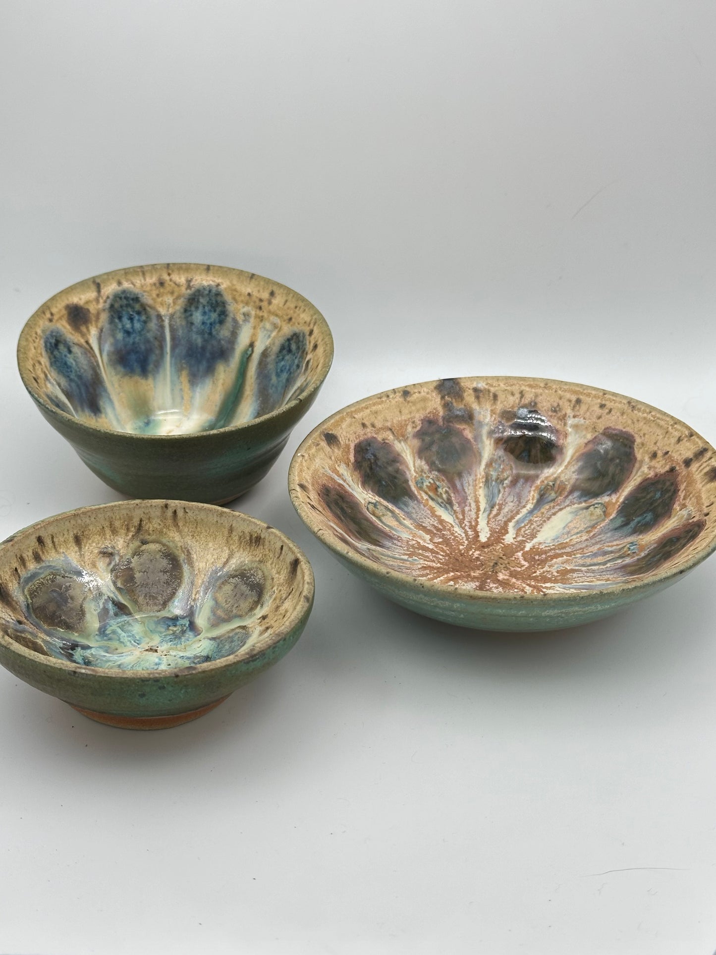 Patterned Peacock Bowls